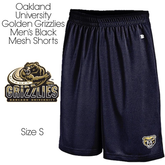 Badger Other - Oakland University Golden Grizzlies Men’s Black Mesh Shorts